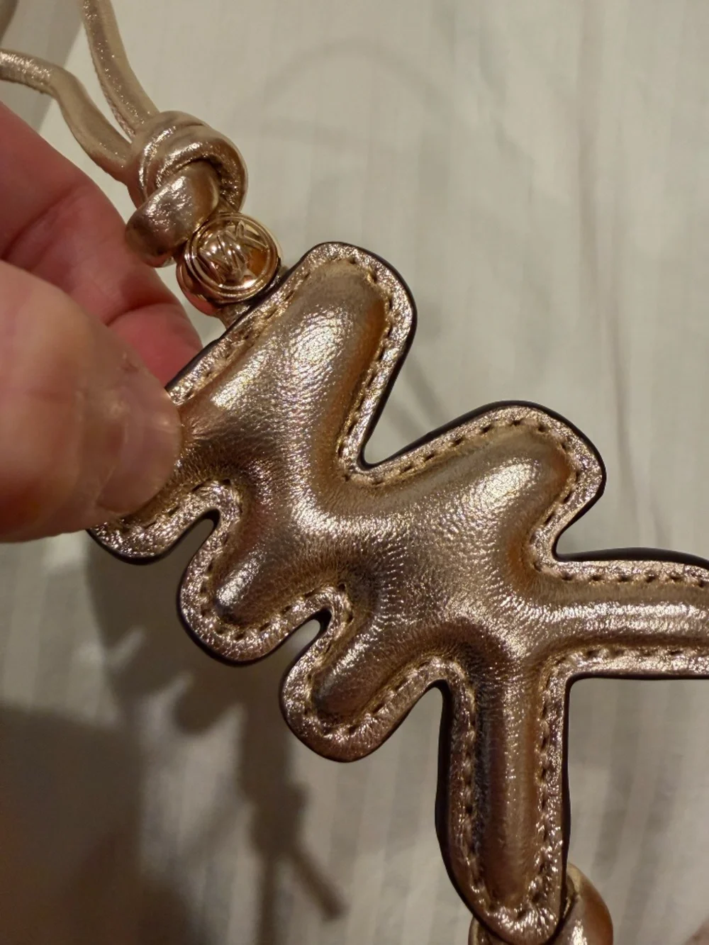 Like-New Michael Kors Leather Bag Charm